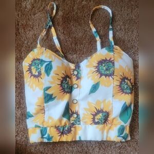 💜4/$20💜Sunflower crop tank